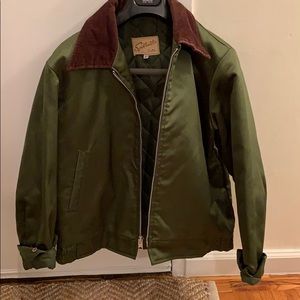 Vintage shiny green bomber jacket